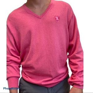 Peter Millar Pink V-Neck Cashmere Sweater S: Large